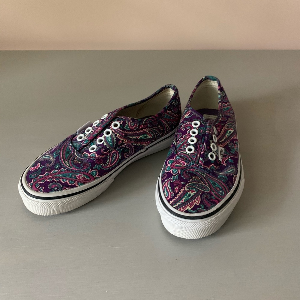 Vans purple paisley lace ups. New. No box.